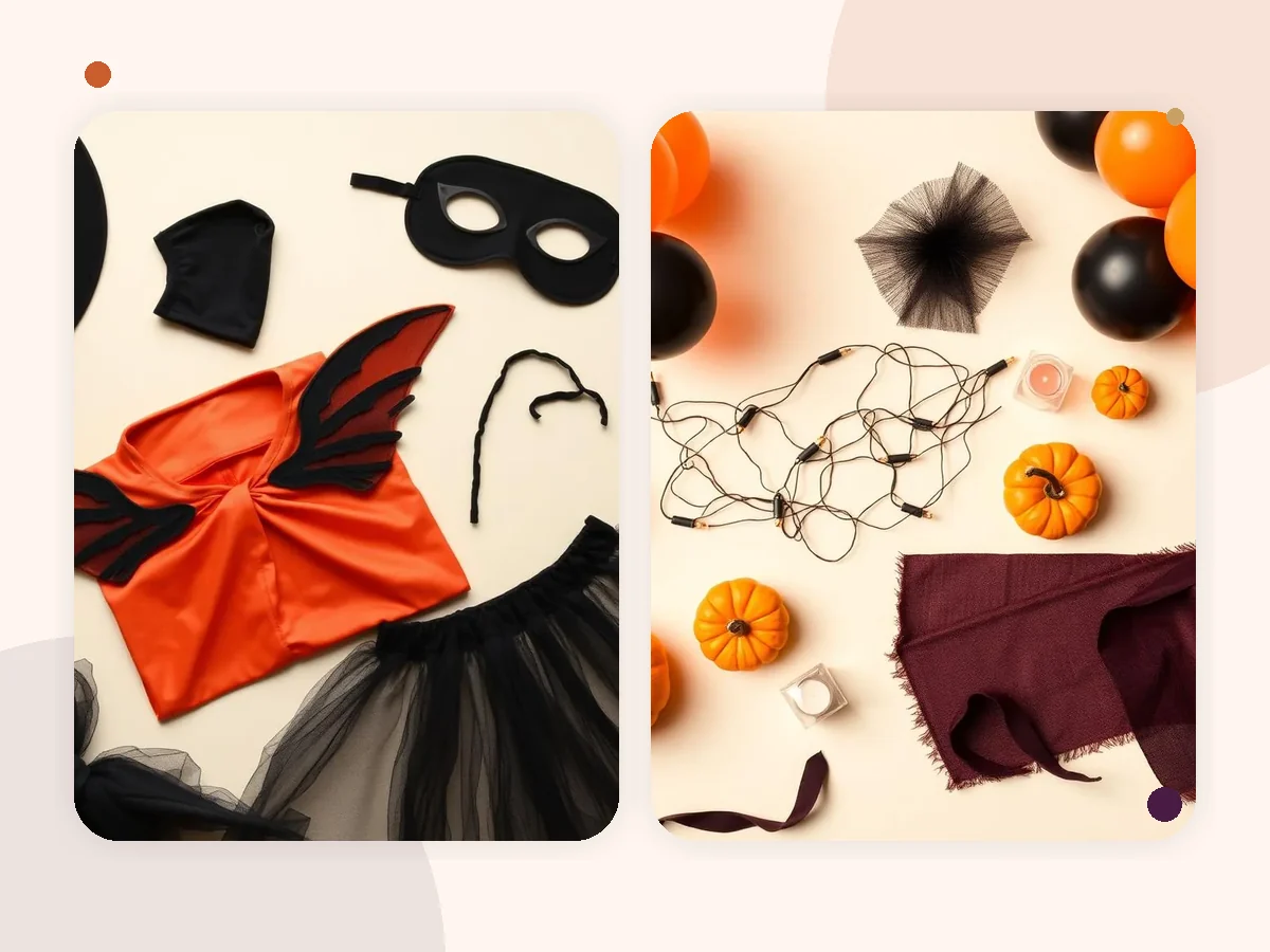 Máscaras, chapéus e acessórios para complementar fantasias de Halloween
