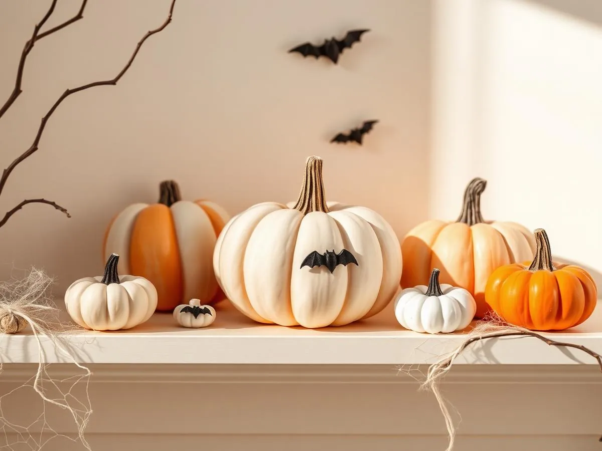 Abóboras e enfeites decorativos para Halloween