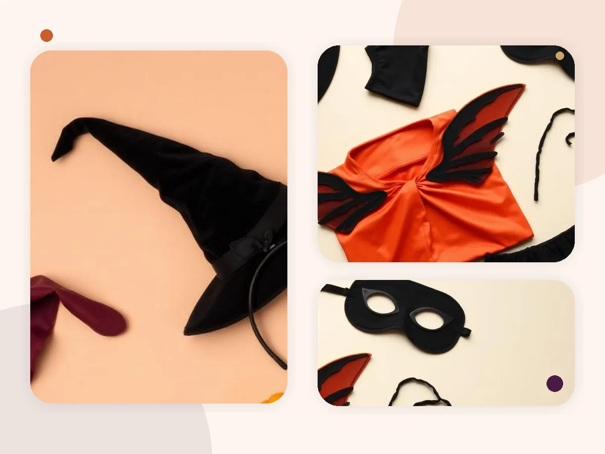 Conjunto de acessórios coordenados para fantasias de Halloween em família